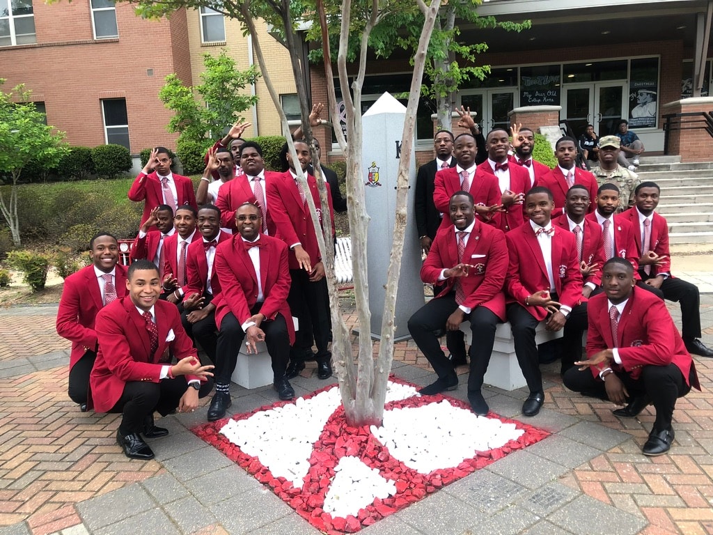 Brothers in red blazers at Jackson State University